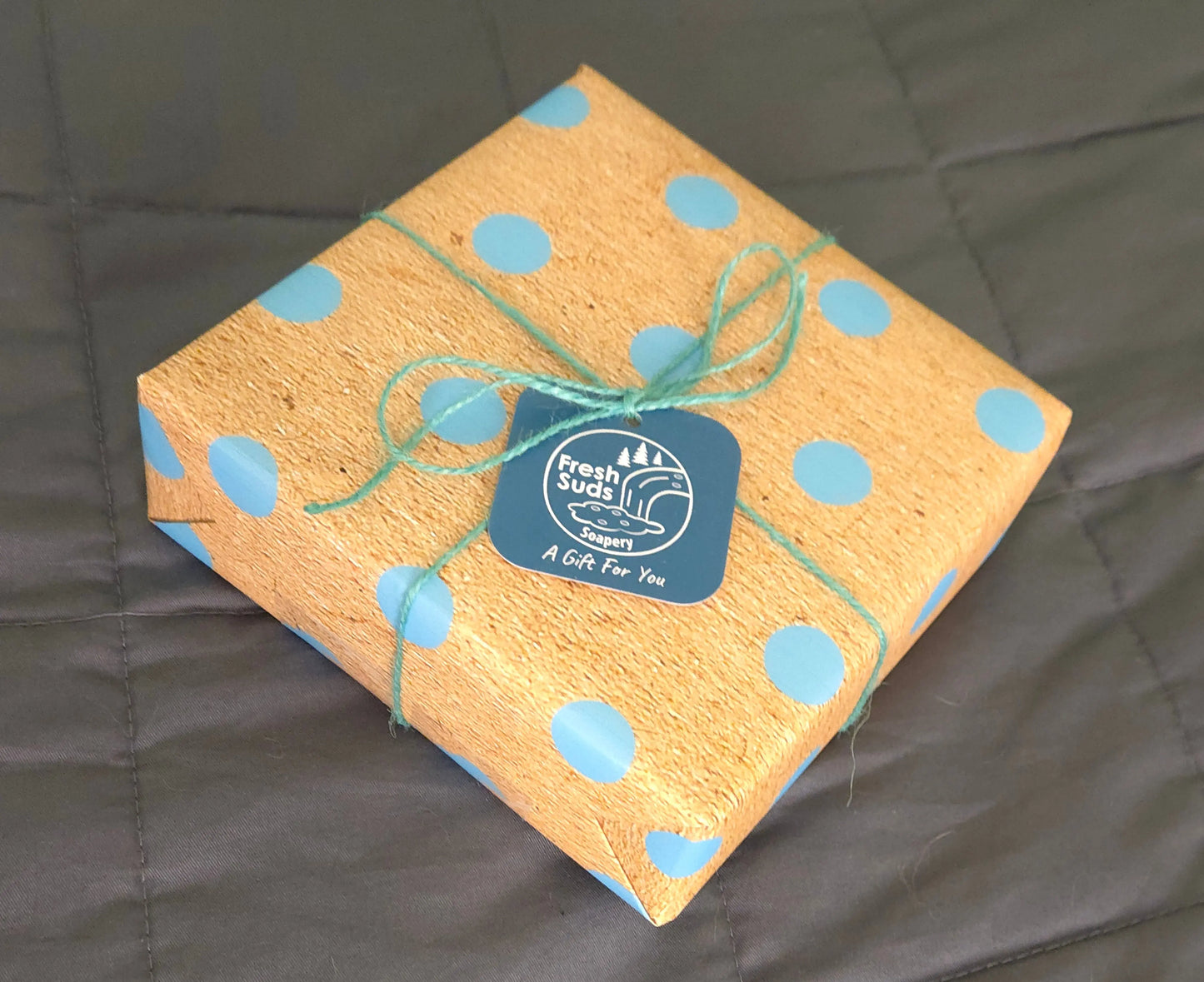 Gift box - Craft wrapping paper. Polka Dots or Fresh Suds Fresh Suds Soapery