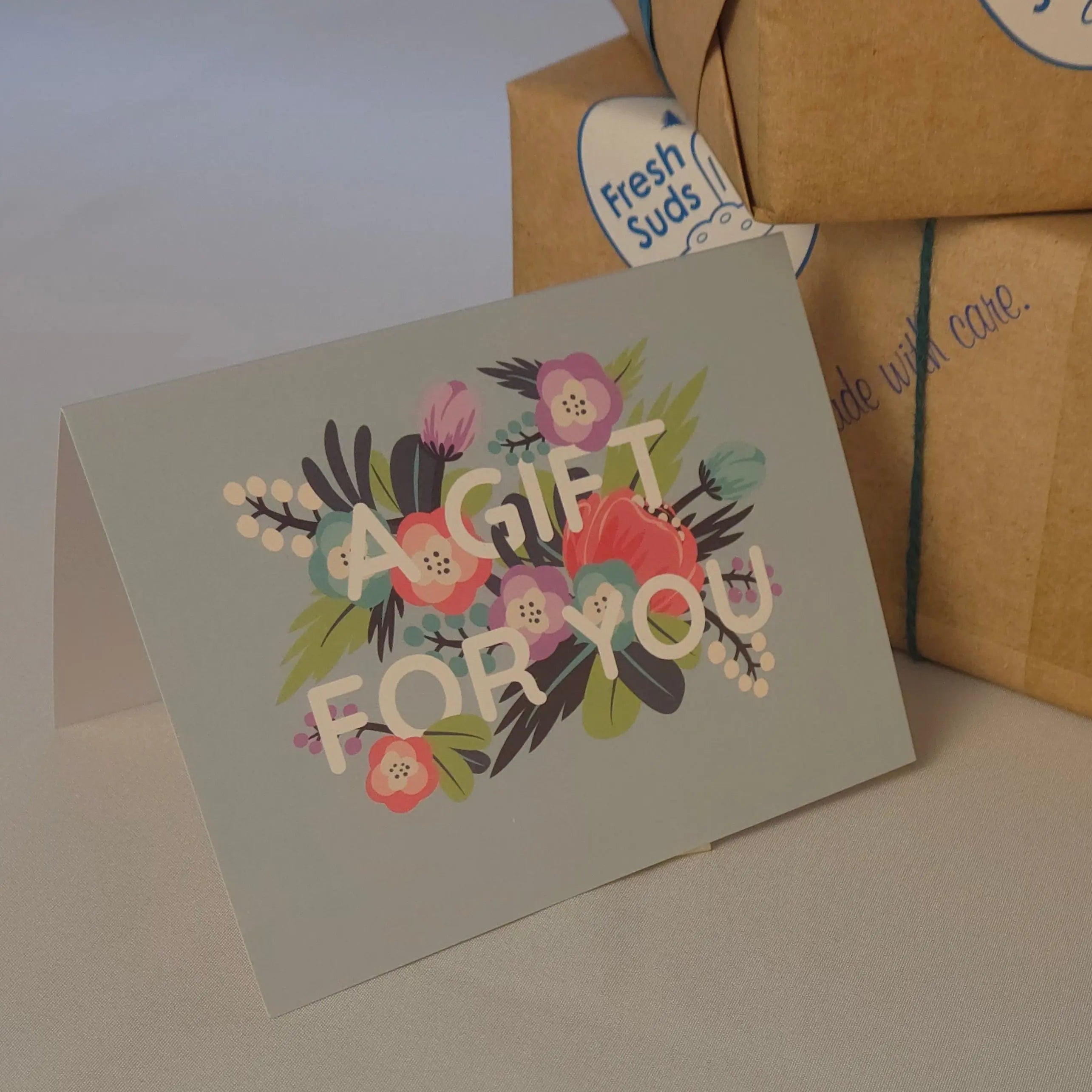 Giftbox - 'Gift For You' greeting card Fresh Suds Soapery