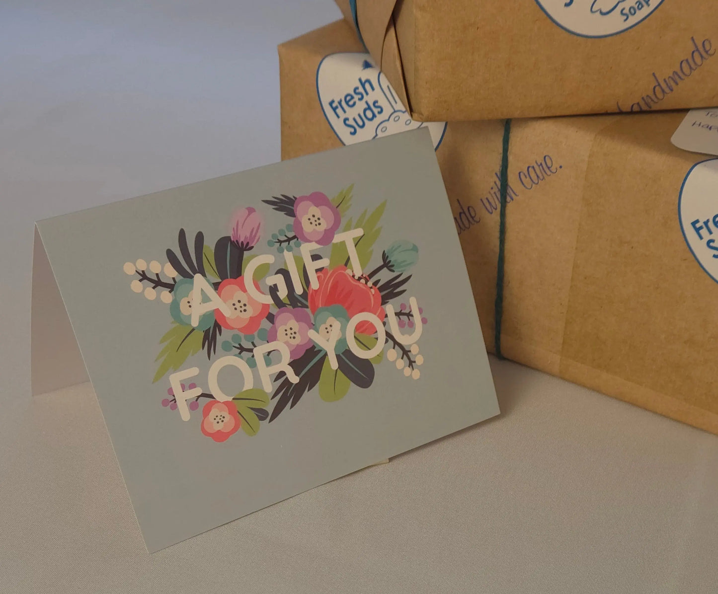 Giftbox - 'Gift For You' greeting card Fresh Suds Soapery