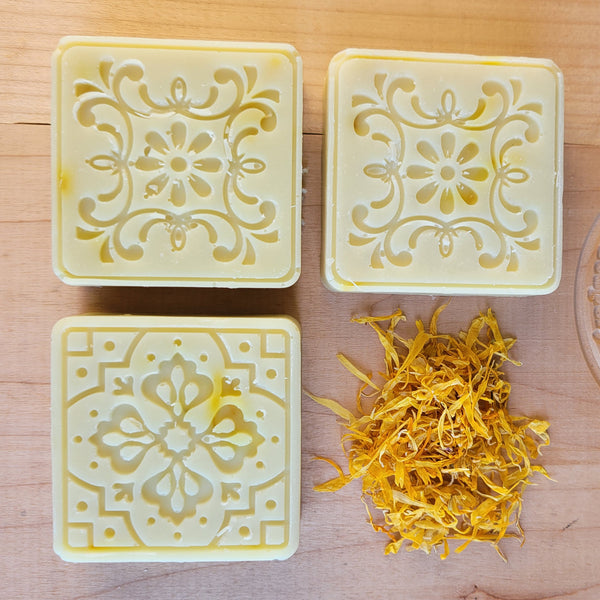 Serenity Calendula smaller-size soap bar, real product photo