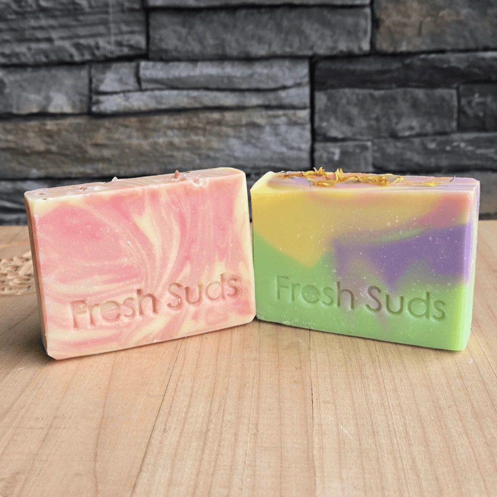 Fresh Suds Soapery - Spring Bouquet soap bar bundle. Cherry Blossom and Alpine Wildflower.