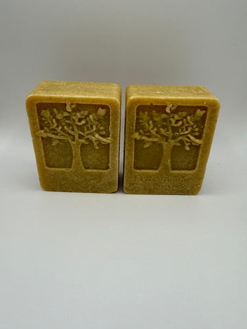 Restore Dandelion smaller bar — golden tree-of-life molded soap, handmade